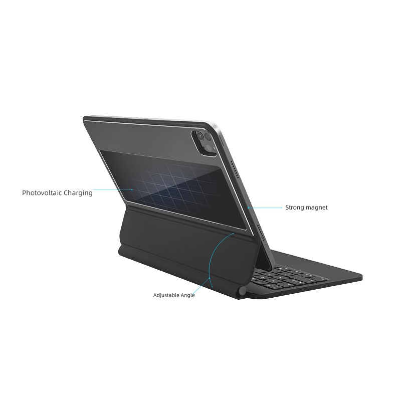 Portable Folding Wireless Bluetooth  Keyboard With Light PV(photovoltaic) high waterproof version  Magic Keyboard For Ipad